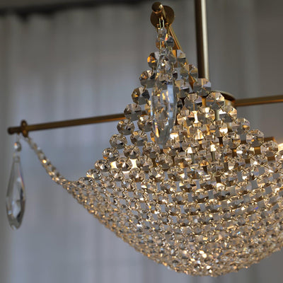 Cilune Chandelier with Crystal Strands and Crystal