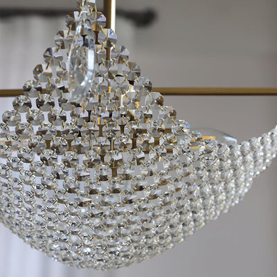 Cilune Chandelier with Crystal Strands and Crystal