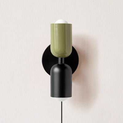 Teriielle Wall Lamp Green Black Minimalist Plug-In