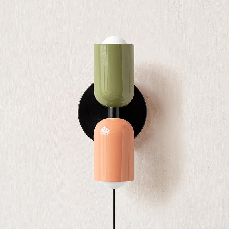 Teriielle Wall Lamp Green Black Minimalist Plug-In