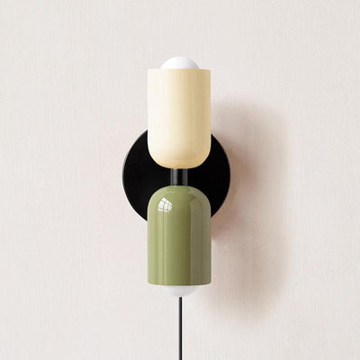Teriielle Wall Lamp Green Black Minimalist Plug-In