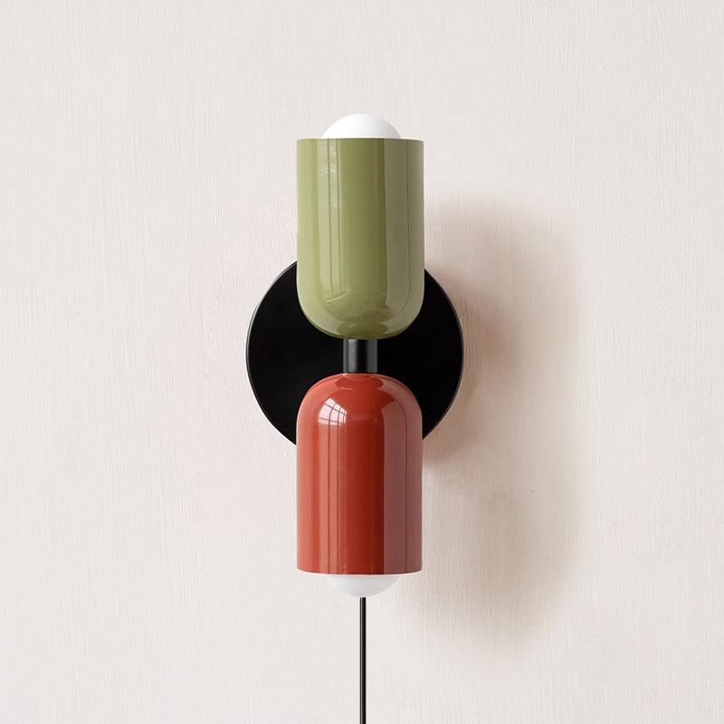 Teriielle Wall Lamp Green Black Minimalist Plug-In