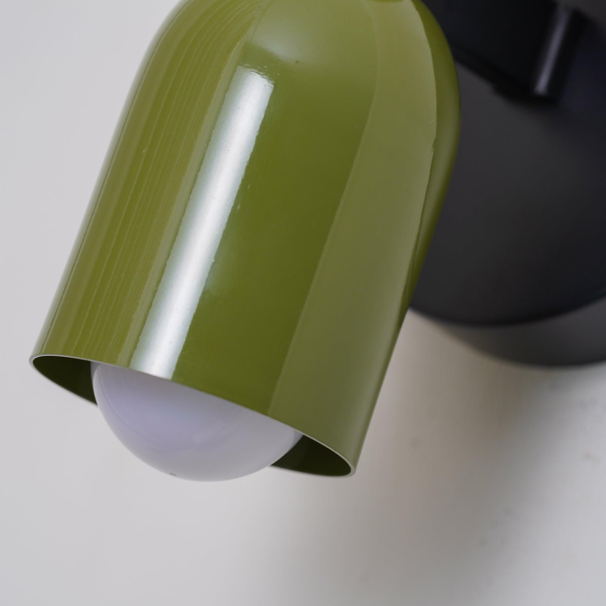 Teriielle Wall Lamp Green Black Minimalist Plug-In