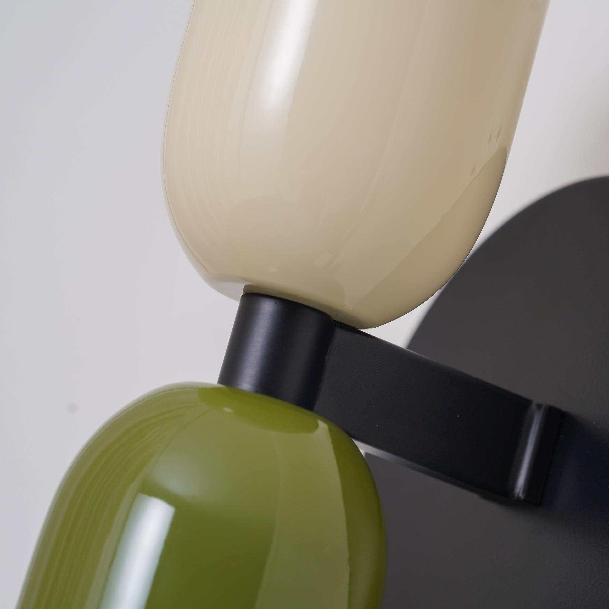 Teriielle Wall Lamp Green Black Minimalist Plug-In