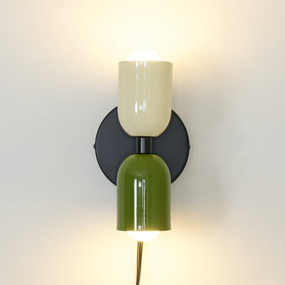 Teriielle Wall Lamp Green Black Minimalist Plug-In