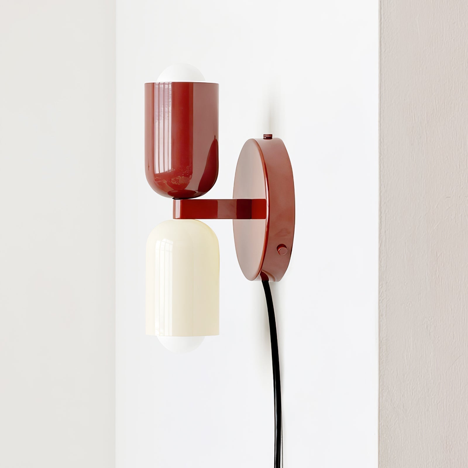 Teriielle Wall Lamp Green Black Minimalist Plug-In