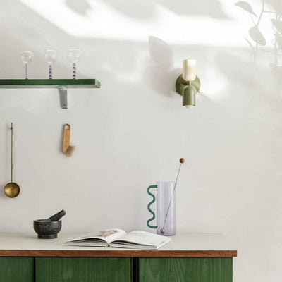 Teriielle Wall Lamp Green Black Minimalist Plug-In