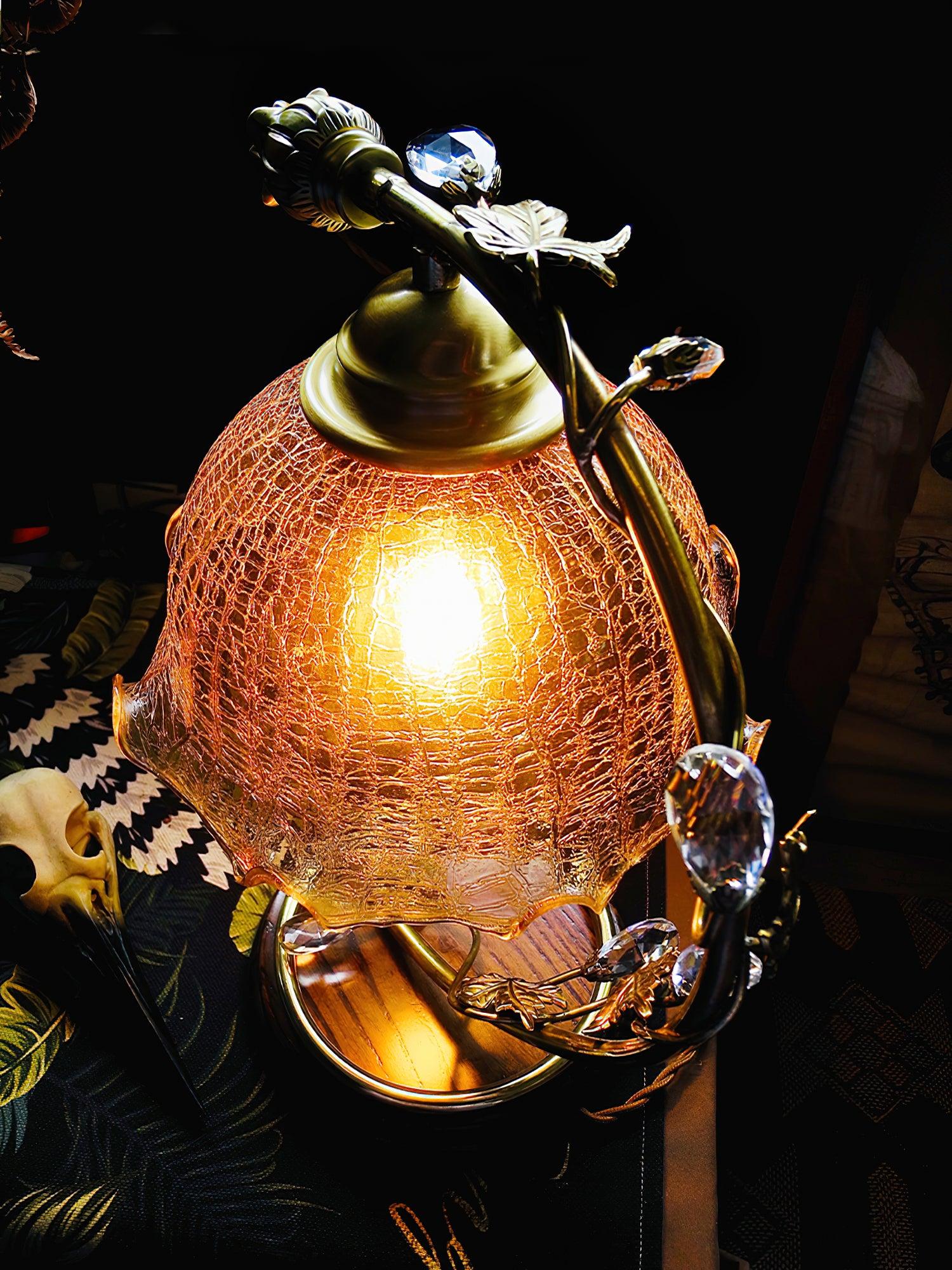 Flarce Brass Wood Table Lamp