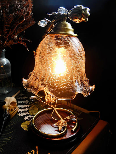 Flarce Brass Wood Table Lamp