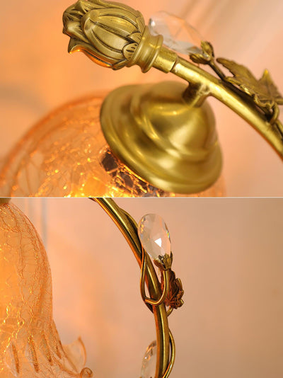 Flarce Brass Wood Table Lamp