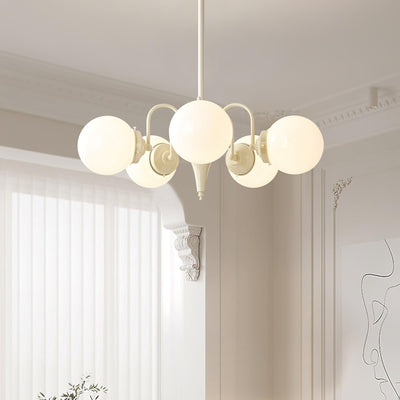 Elauian Chandelier Globe Cream Modern