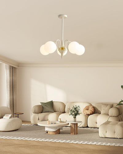 Elauian Chandelier Globe Cream Modern