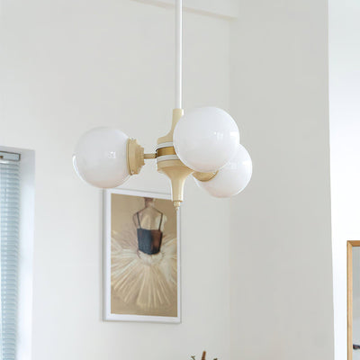 Elauian Chandelier Globe Cream Modern