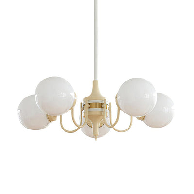 Elauian Chandelier Globe Cream Modern
