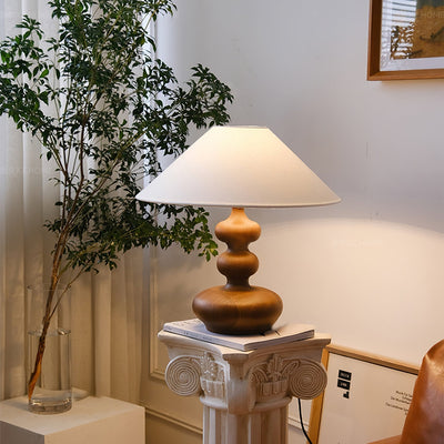 Vominex Wood Fabric Vintage Table Lamp
