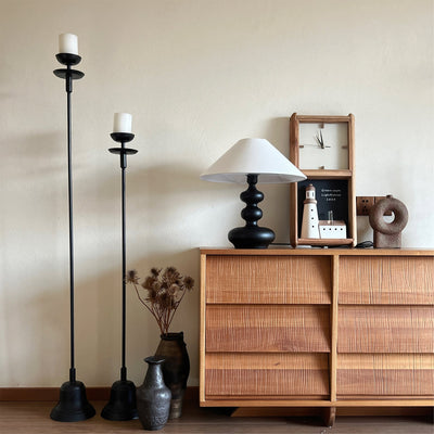 Vominex Wood Fabric Vintage Table Lamp