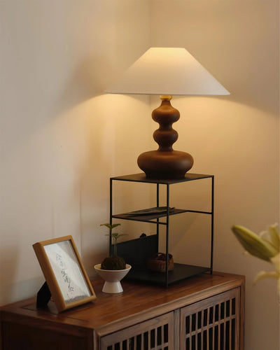 Vominex Wood Fabric Vintage Table Lamp