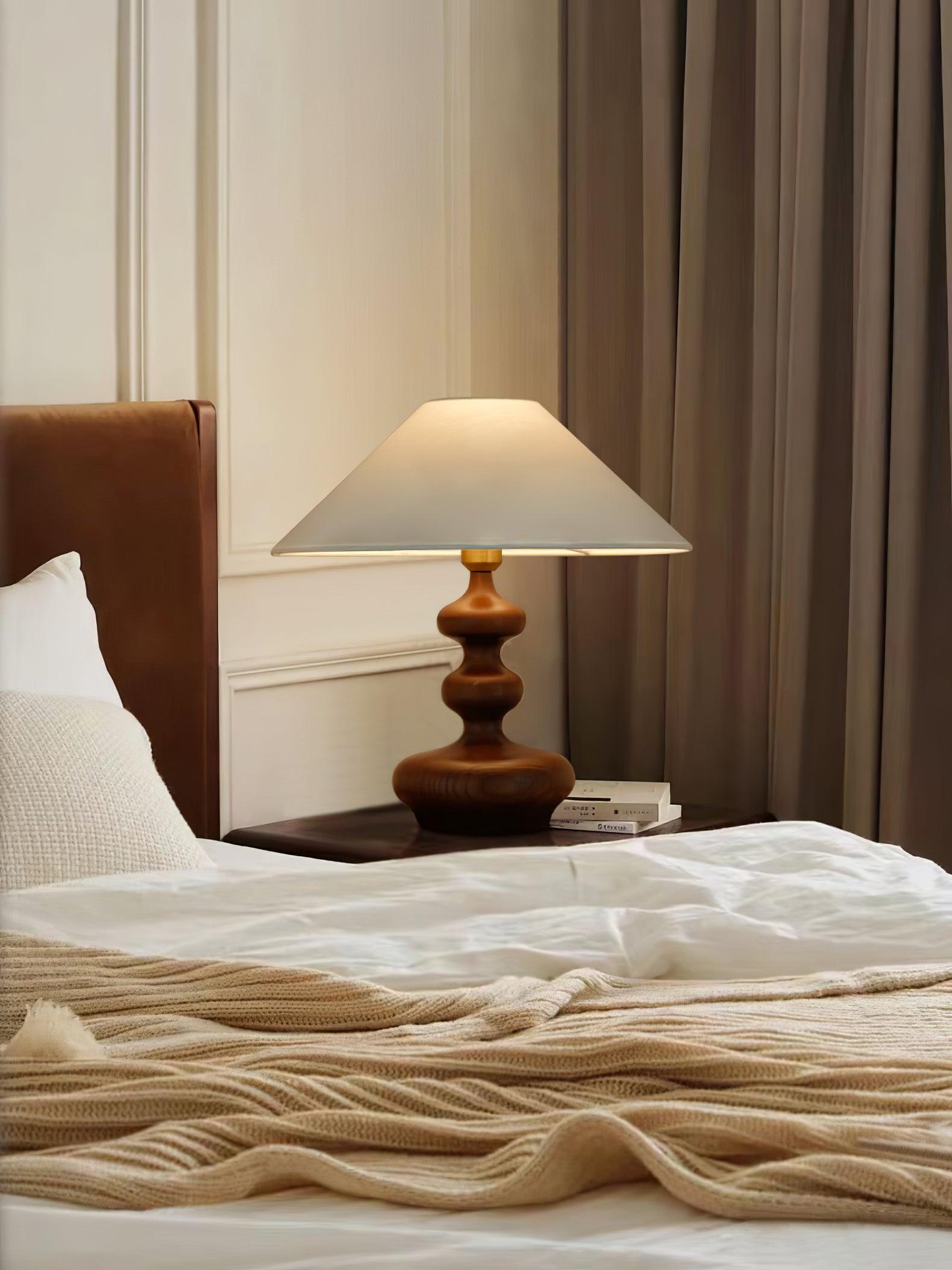 Vominex Wood Fabric Vintage Table Lamp