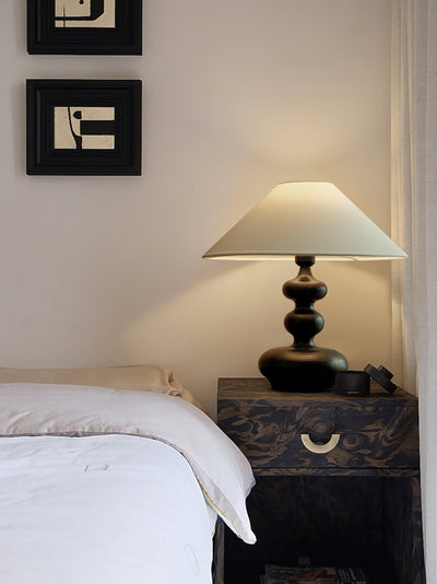 Vominex Wood Fabric Vintage Table Lamp