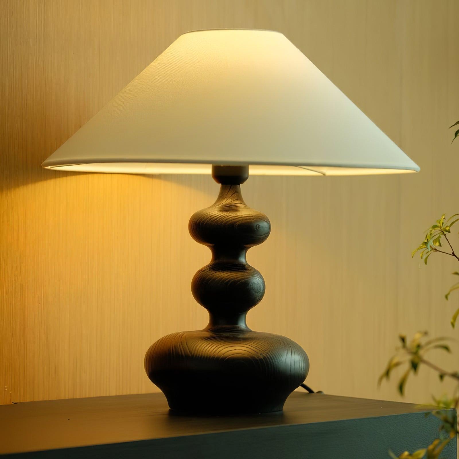 Vominex Wood Fabric Vintage Table Lamp