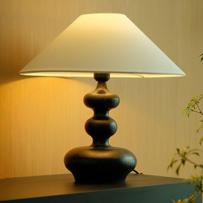 Vominex Wood Fabric Vintage Table Lamp