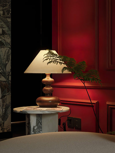 Vominex Wood Fabric Vintage Table Lamp