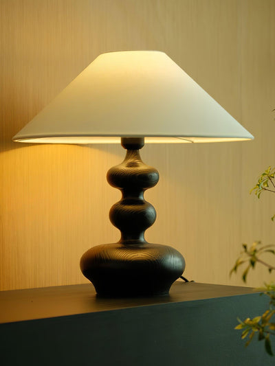 Vominex Wood Fabric Vintage Table Lamp