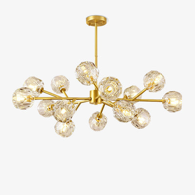 Thalyn Pendant Lamp Crystal Ball Brass Cluster