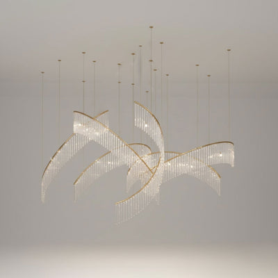 Rivella Shimmering Cascade  Crystal Glass Chandelier