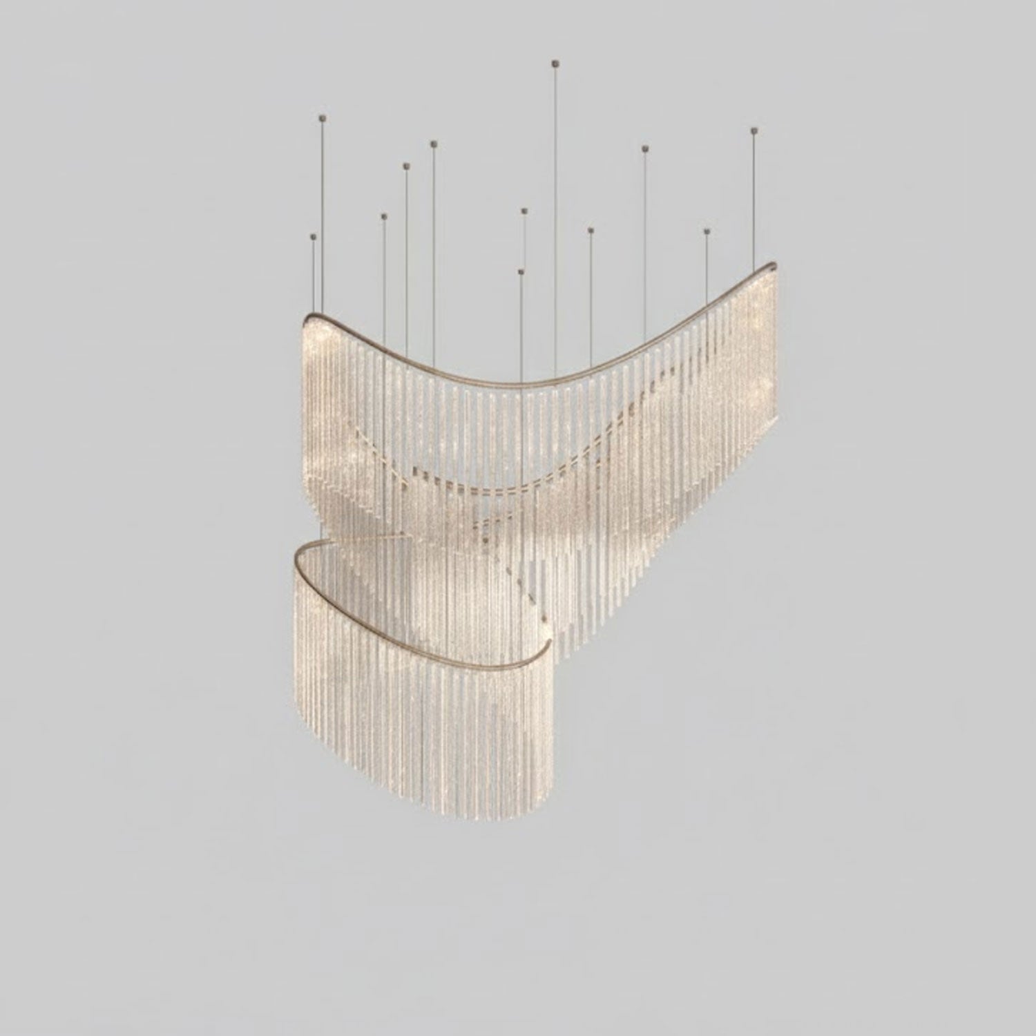 Rivella Shimmering Cascade  Crystal Glass Chandelier