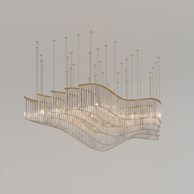Rivella Shimmering Cascade  Crystal Glass Chandelier