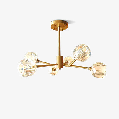 Thalyn Pendant Lamp Crystal Ball Brass Cluster