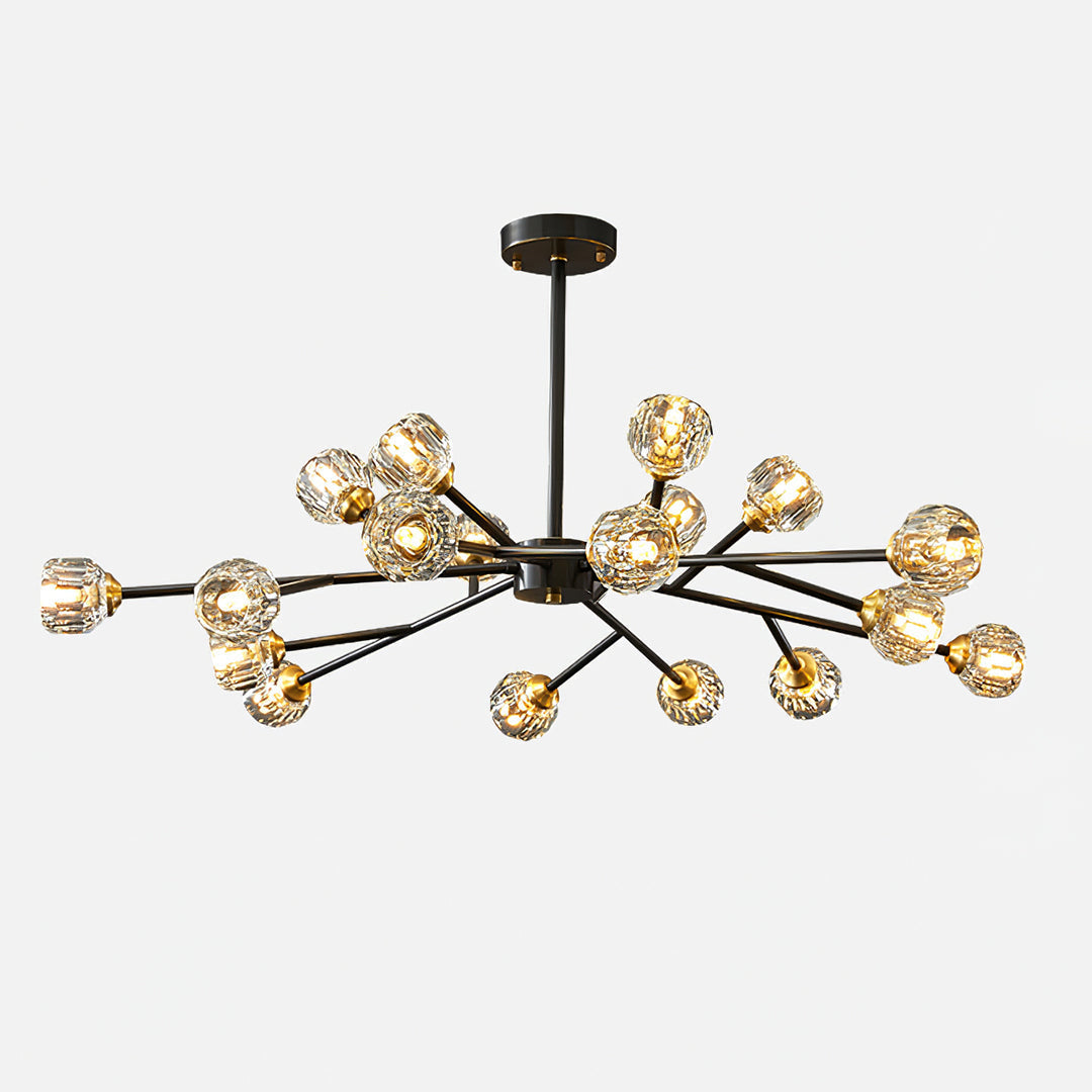 Thalyn Pendant Lamp Crystal Ball Brass Cluster