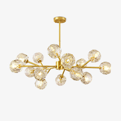 Thalyn Pendant Lamp Crystal Ball Brass Cluster