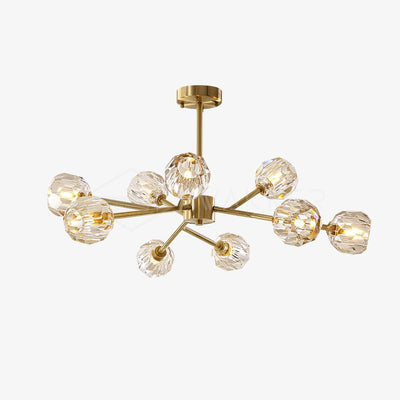 Thalyn Pendant Lamp Crystal Ball Brass Cluster