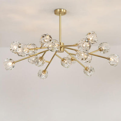 Thalyn Pendant Lamp Crystal Ball Brass Cluster