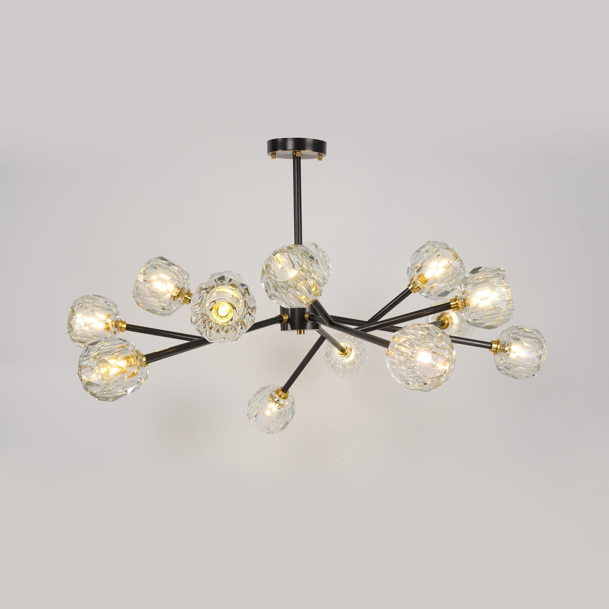 Thalyn Pendant Lamp Crystal Ball Brass Cluster
