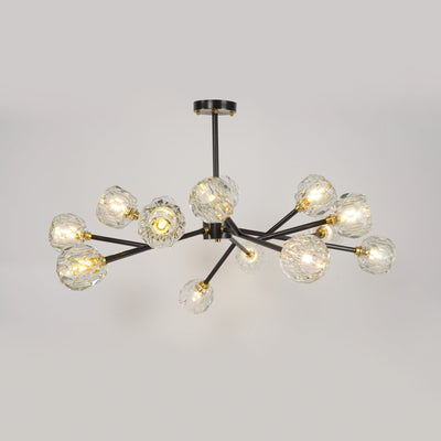 Thalyn Pendant Lamp Crystal Ball Brass Cluster