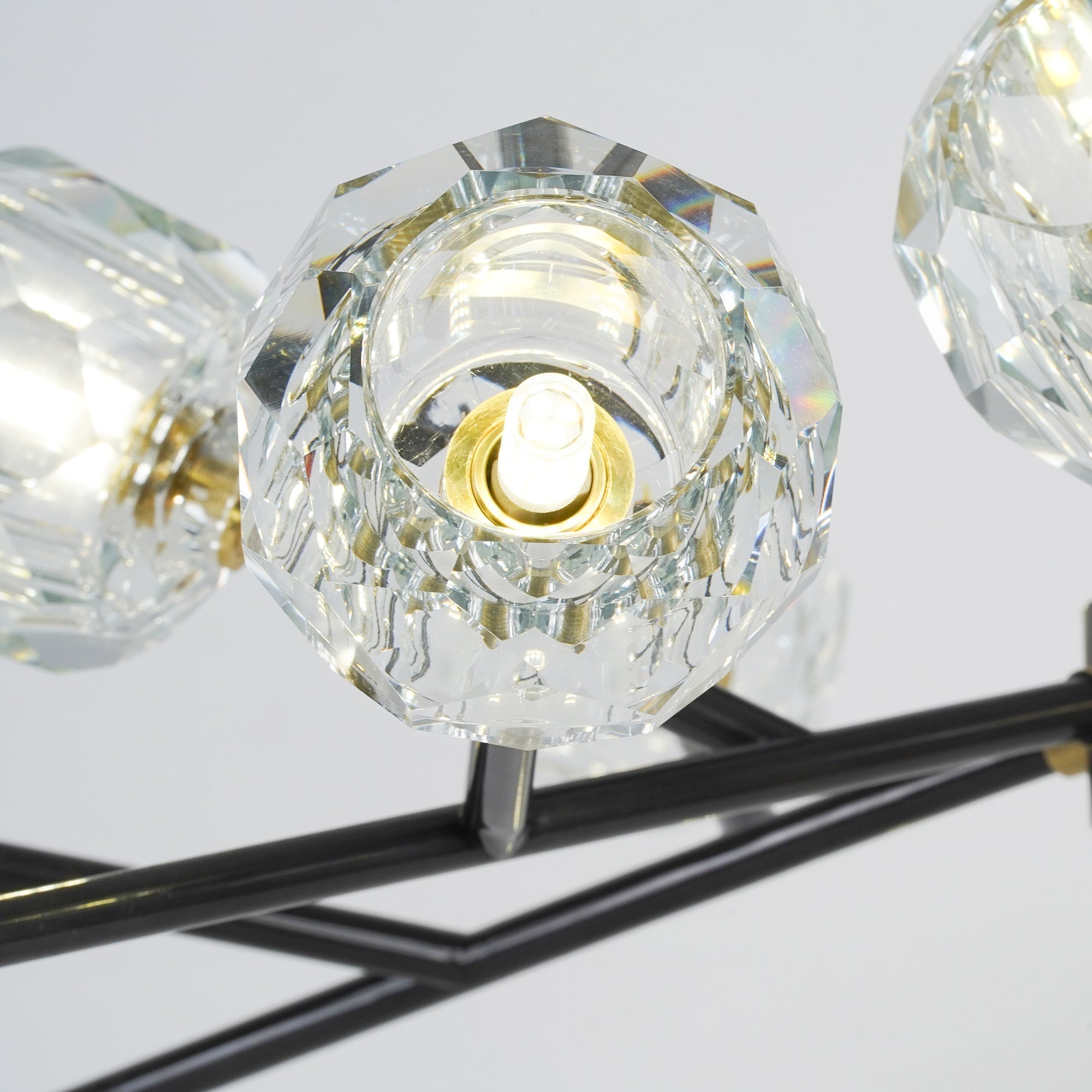 Thalyn Pendant Lamp Crystal Ball Brass Cluster