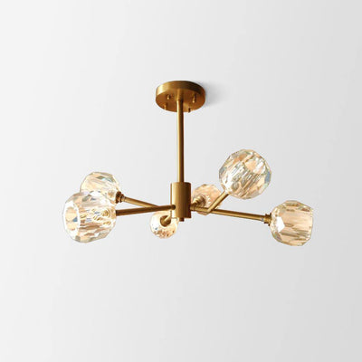 Thalyn Pendant Lamp Crystal Ball Brass Cluster