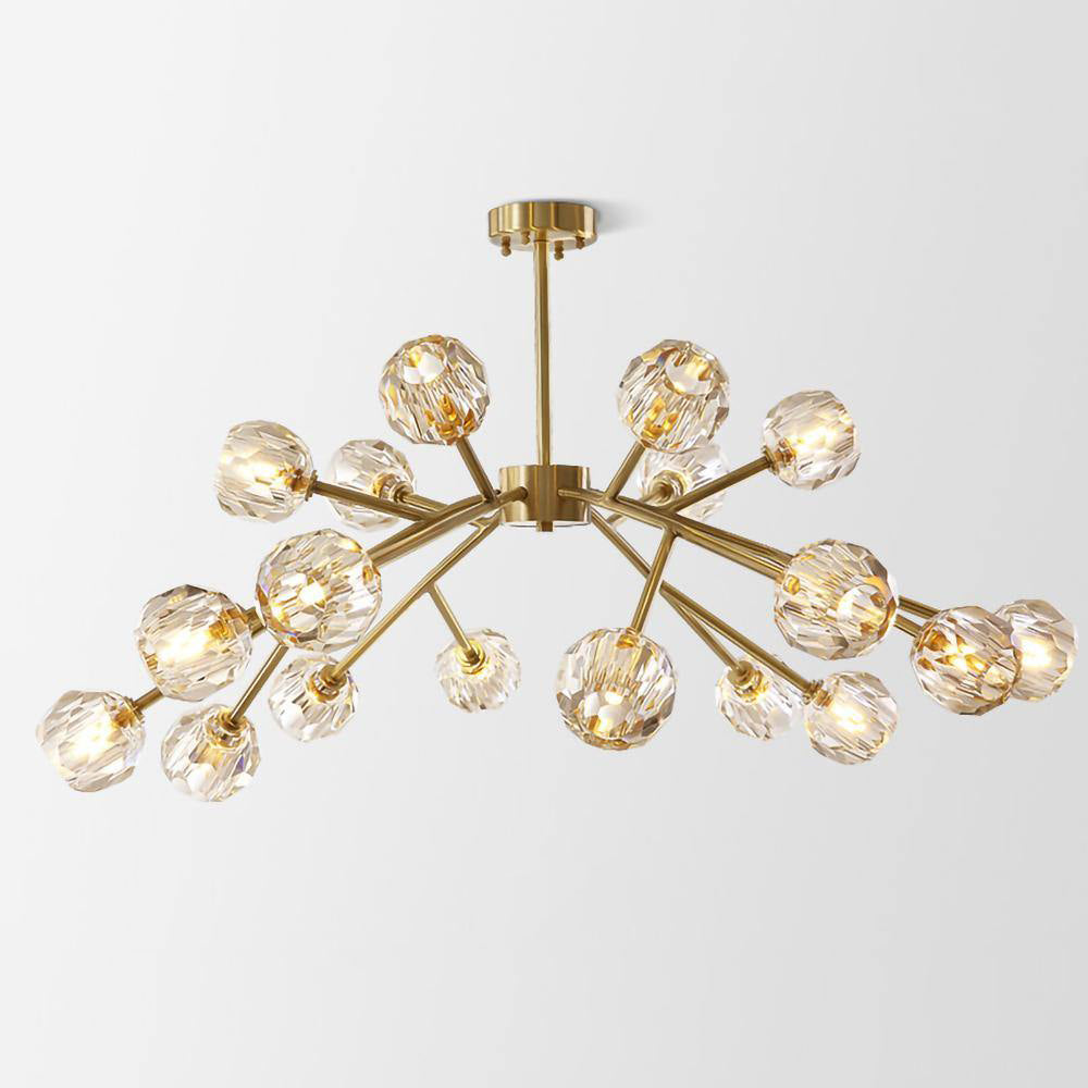Thalyn Pendant Lamp Crystal Ball Brass Cluster