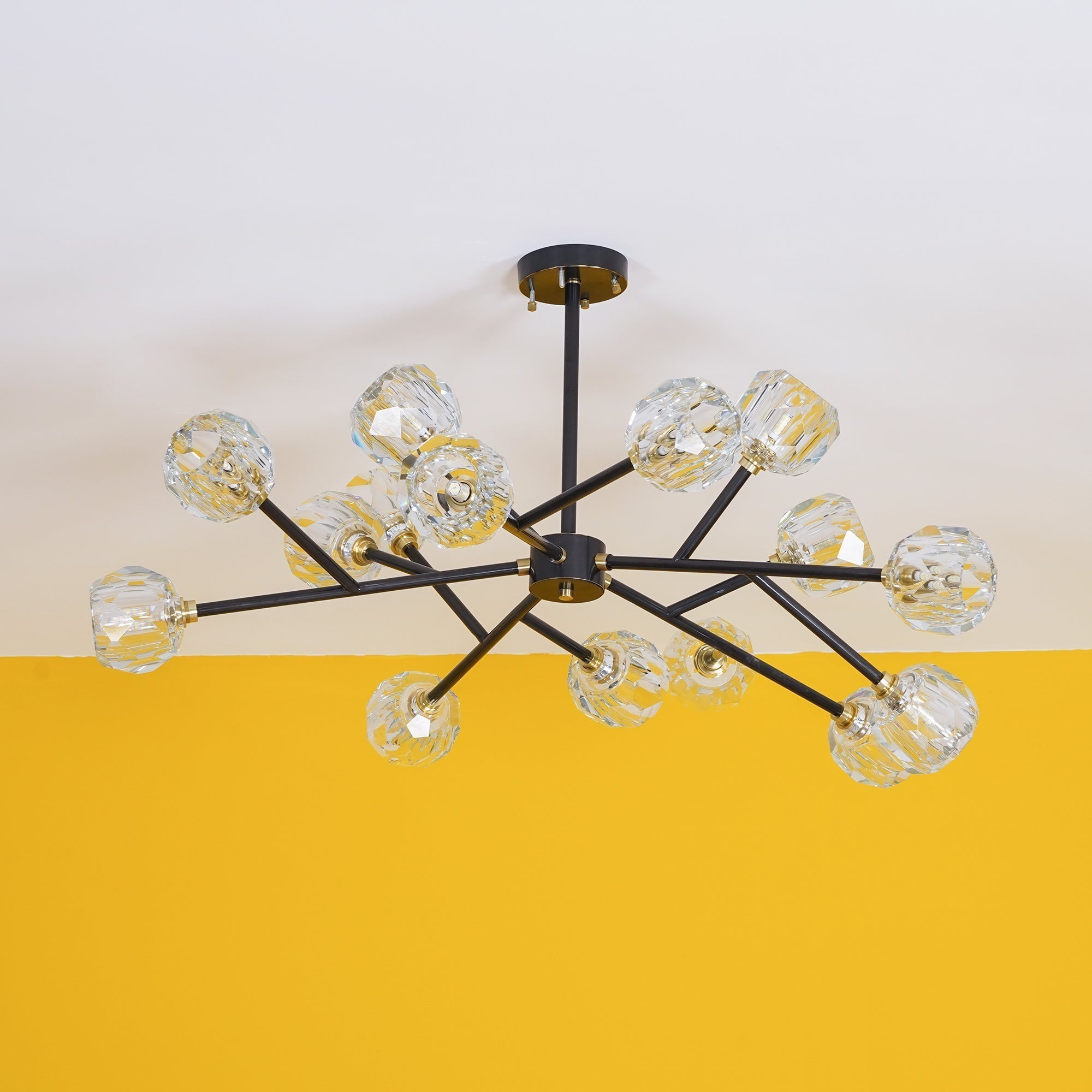 Thalyn Pendant Lamp Crystal Ball Brass Cluster