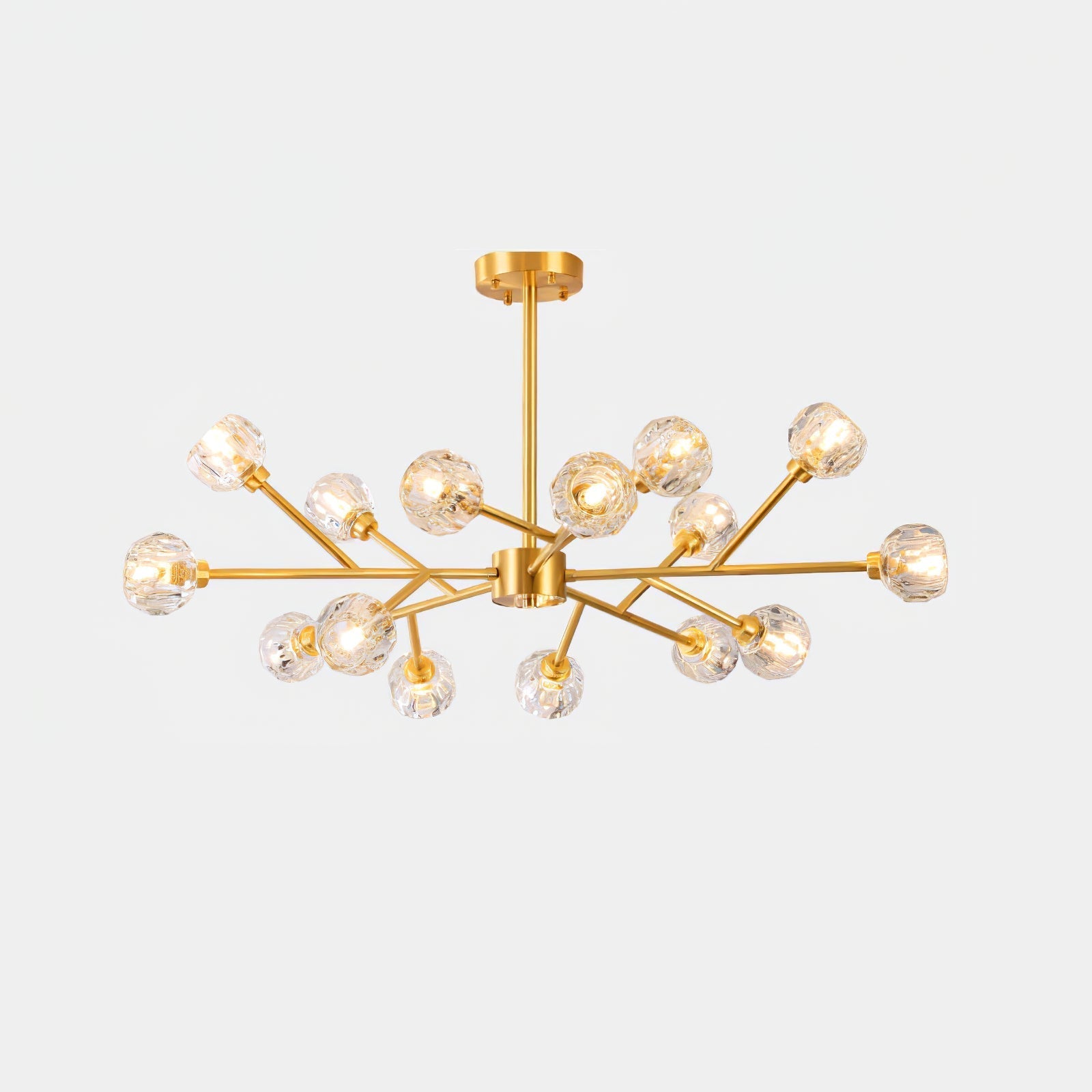 Thalyn Pendant Lamp Crystal Ball Brass Cluster