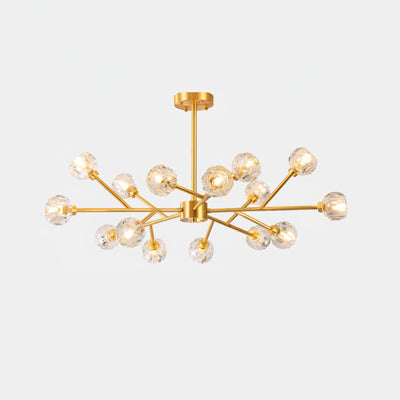 Thalyn Pendant Lamp Crystal Ball Brass Cluster