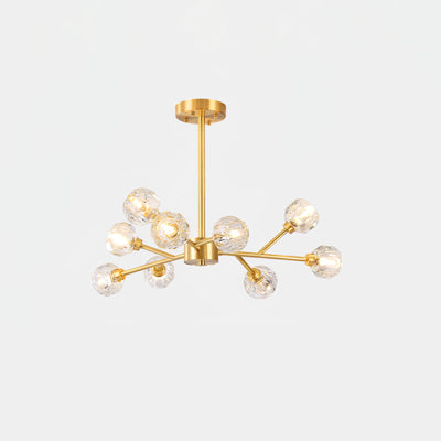 Thalyn Pendant Lamp Crystal Ball Brass Cluster