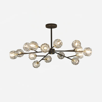 Thalyn Pendant Lamp Crystal Ball Brass Cluster