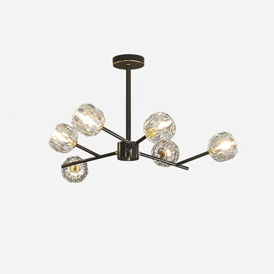 Thalyn Pendant Lamp Crystal Ball Brass Cluster