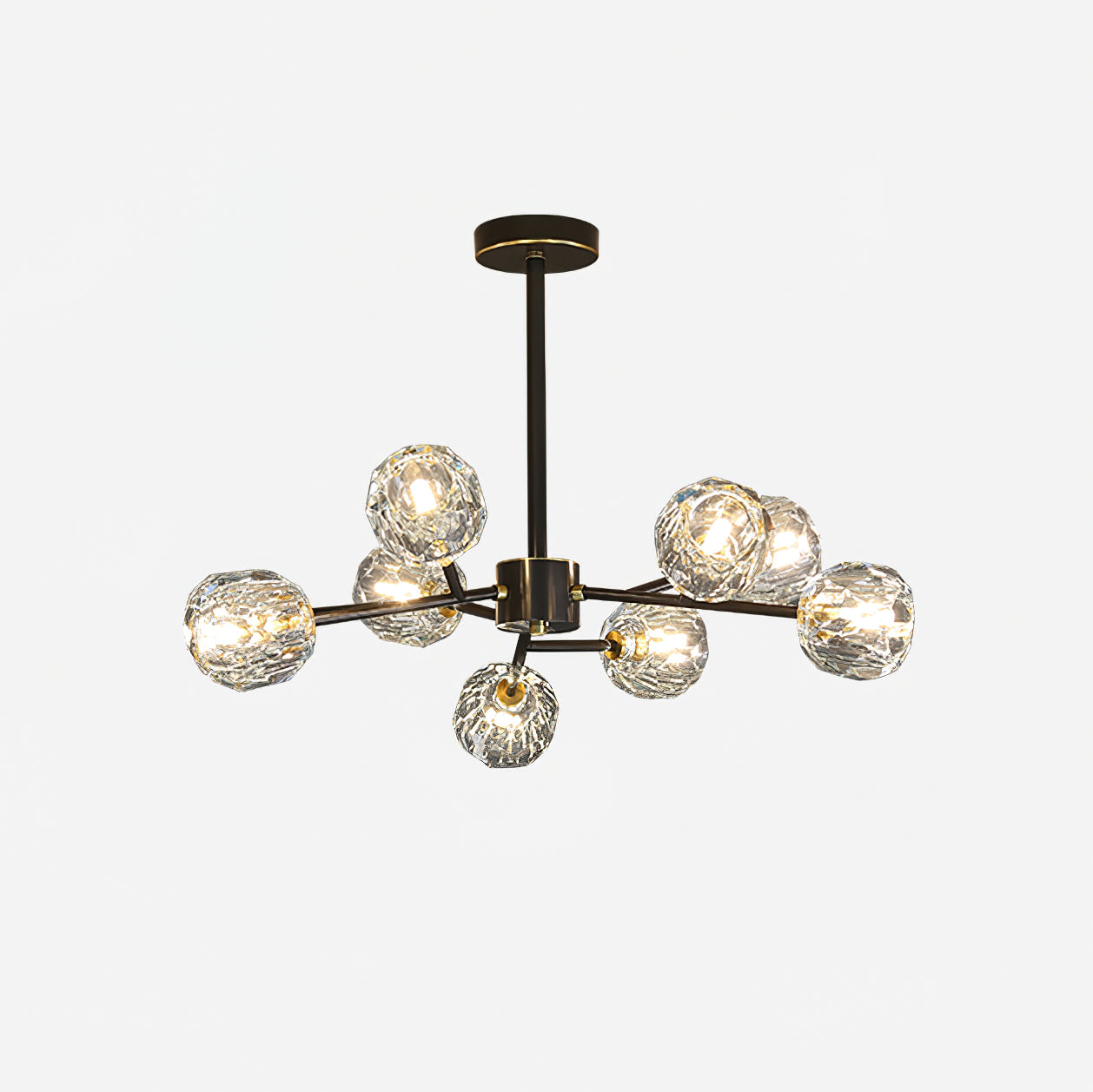Thalyn Pendant Lamp Crystal Ball Brass Cluster