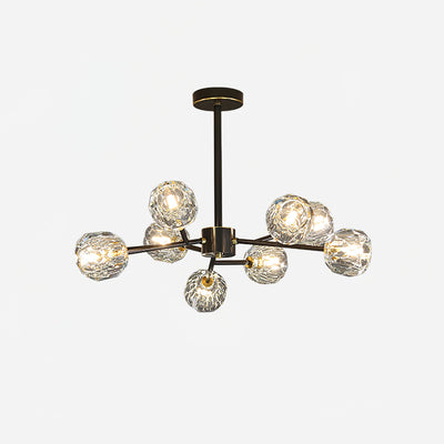 Thalyn Pendant Lamp Crystal Ball Brass Cluster