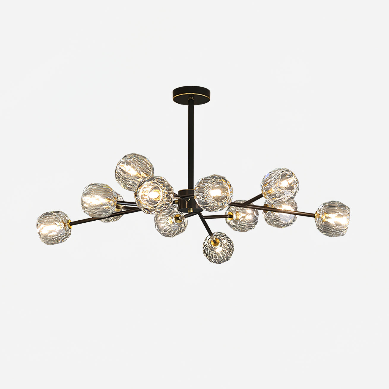 Thalyn Pendant Lamp Crystal Ball Brass Cluster